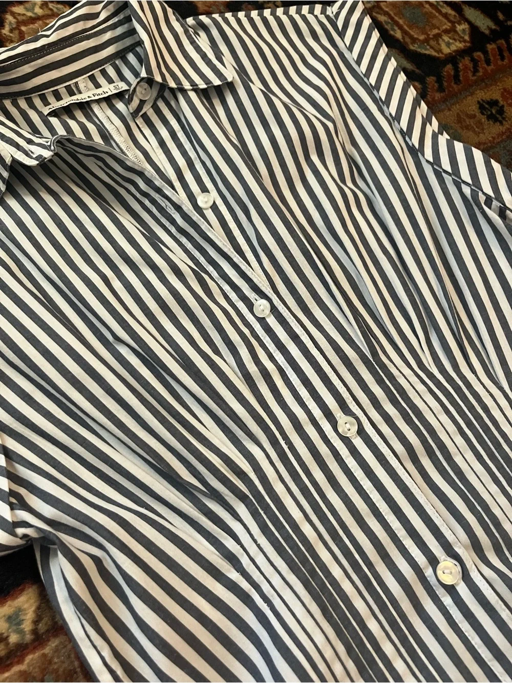 Abercrombie & Fitch blue Striped Button Down Dress small Tall